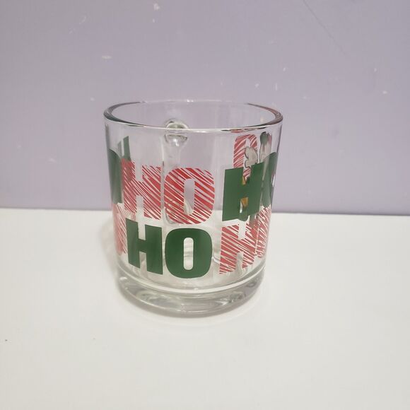 Disney Mickey Miuse Clear Ho Ho Ho Glass Vintage Anchor Hocking  Mug - Picture 3 of 10